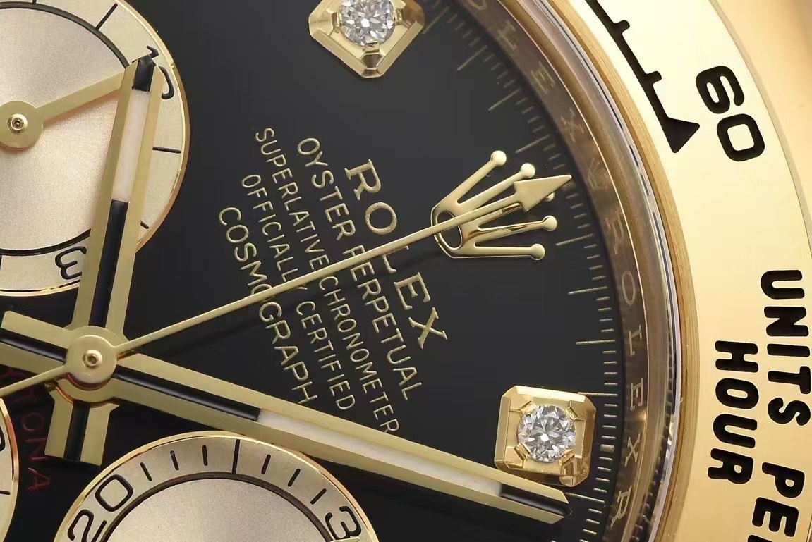 Victory Factory Daytona 126518 Black Dial with Diamonds Markers Yellow Gold Case Black Ceramic Bezel SH4131 Movement Oysterflex Strap 05 Clean Factory Daytona 126518 Black Dial with Diamonds Markers Yellow Gold Case Black Ceramic Bezel SH4131 Movement Oysterflex Strap 05
