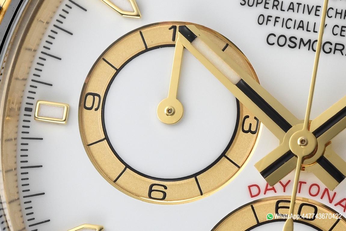 Victory Factory Daytona 126518 White Dial Yellow Gold Case Black Ceramic Bezel SH4131 Movement Oysterflex Strap 06 Clean Factory Daytona 126518 White Dial Yellow Gold Case Black Ceramic Bezel SH4131 Movement Oysterflex Strap 06