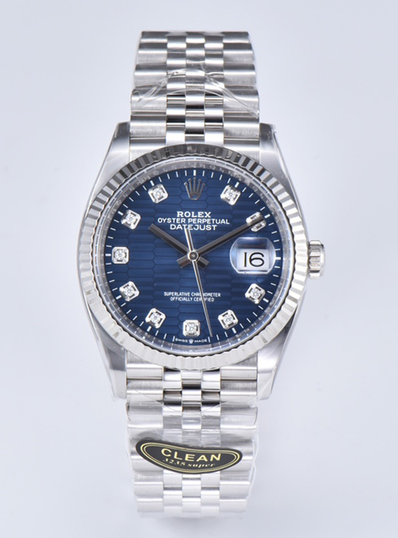 Victory Factory Datejust 126234 36mm Blue Motif Dial with Diamonds Markers 3235 Movement Jubilee Bracelet 00 Clean Factory Datejust 126234 36mm Blue Motif Dial with Diamonds Markers 3235 Movement Jubilee Bracelet 00