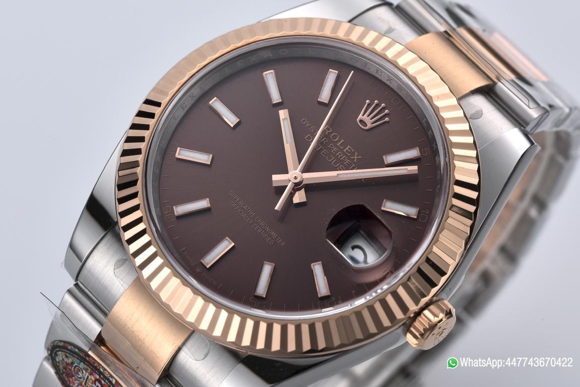 Victory Factory Datejust 126331 41mm 904L Steel Case Chocolate Dial with Stick Markers Rose Gold Bezel 3235 Movement Two Tone Oyster Bracelet 02 Clean Factory Datejust 126331 41mm 904L Steel Case Chocolate Dial with Stick Markers Rose Gold Bezel 3235 Movement Two Tone Oyster Bracelet 02