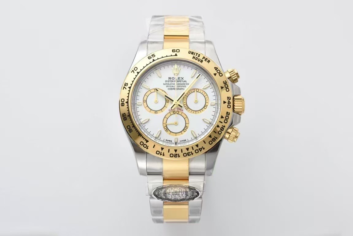 Victory Factory Daytona 126503 White Dial with Gold Eye Sub Dial Two Tone Yellow Gold Steel Bracelet Gold Bezel SH4131 Movement 01 Clean Factory Daytona 126503 White Dial with Gold Eye Sub Dial Two Tone Yellow Gold Steel Bracelet Gold Bezel SH4131 Movement 01
