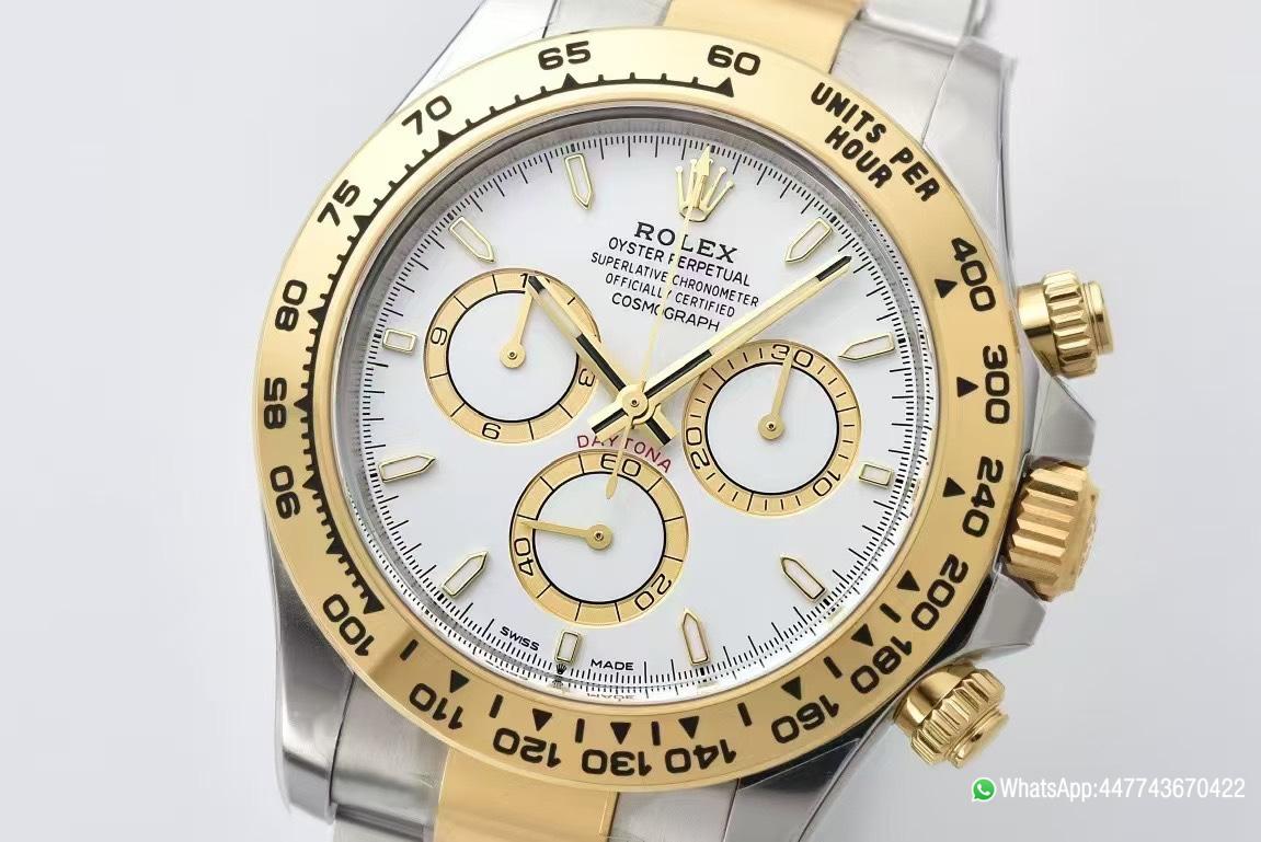 Victory Factory Daytona 126503 White Dial with Gold Eye Sub Dial Two Tone Yellow Gold Steel Bracelet Gold Bezel SH4131 Movement 02 Clean Factory Daytona 126503 White Dial with Gold Eye Sub Dial Two Tone Yellow Gold Steel Bracelet Gold Bezel SH4131 Movement 02
