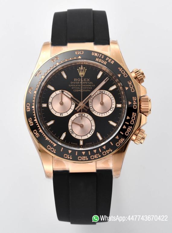 Victory Factory Daytona 126515LN 18K Rose Gold Plated Case Black and Rose Gold Dial Oysterflex Strap SH4131 Clean Factory Daytona 126515LN 18K Rose Gold Plated Case Black and Rose Gold Dial Oysterflex Strap SH4131