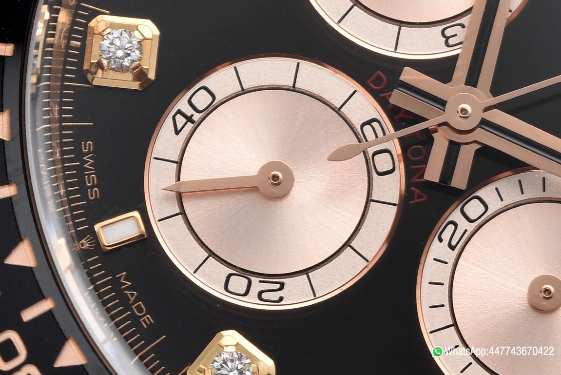 Victory Factory Daytona 126515LN Black and Sundust Diamonds Set Dial 18K Rose Gold Case Oysterflex Strap SH4131 Movement 05 Clean Factory Daytona 126515LN Black and Sundust Diamonds Set Dial 18K Rose Gold Case Oysterflex Strap SH4131 Movement 05
