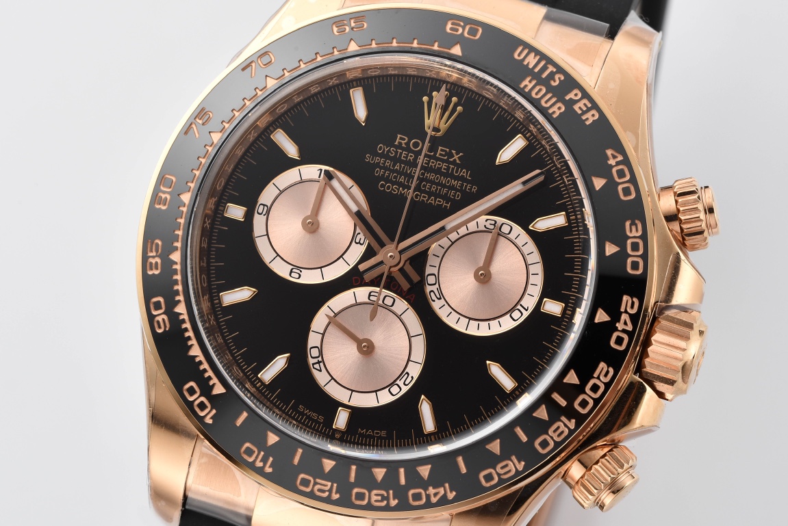 Victory Factory Rolex Daytona 126515LN 18K Rose Gold Plated Case Black and Rose Gold Dial Oysterflex Strap SH4131 02 Clean Factory Rolex Daytona 126515LN 18K Rose Gold Plated Case Black and Rose Gold Dial Oysterflex Strap SH4131 02