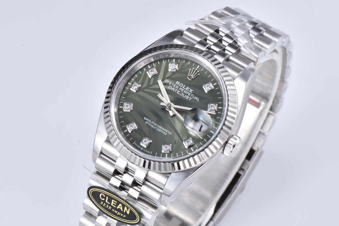 Victory Factory DateJust 36mm 126234 Green Palm motif Dial Diamond Hour Markers 904L Steel Material Jubilee Bracelet SH3235 Caliber 02 Clean Factory DateJust 36mm 126234 Green Palm motif Dial Diamond Hour Markers 904L Steel Material Jubilee Bracelet SH3235 Caliber 02