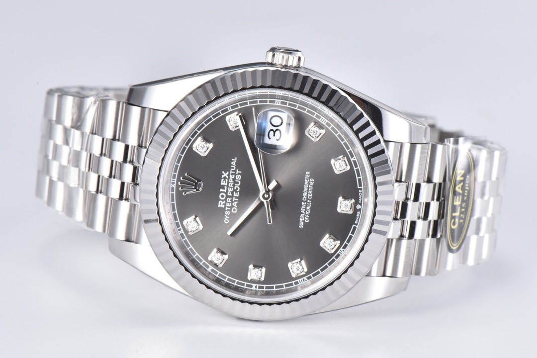 Victory Factory Datejust 36mm Gray Dial with Diamond Hour Markers 904L Steel Case Jubilee Bracelet SuperClone 3235 Movement 06 Clean Factory Datejust 36mm Gray Dial with Diamond Hour Markers 904L Steel Case Jubilee Bracelet SuperClone 3235 Movement 06
