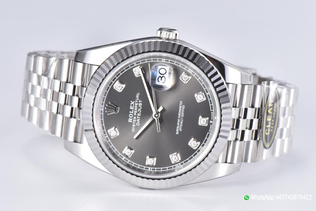 Victory Factory Datejust 36mm Gray Dial with Diamond Hour Markers 904L Steel Case Jubilee Bracelet SuperClone 3235 Movement 06 Clean Factory Datejust 36mm Gray Dial with Diamond Hour Markers 904L Steel Case Jubilee Bracelet SuperClone 3235 Movement 06