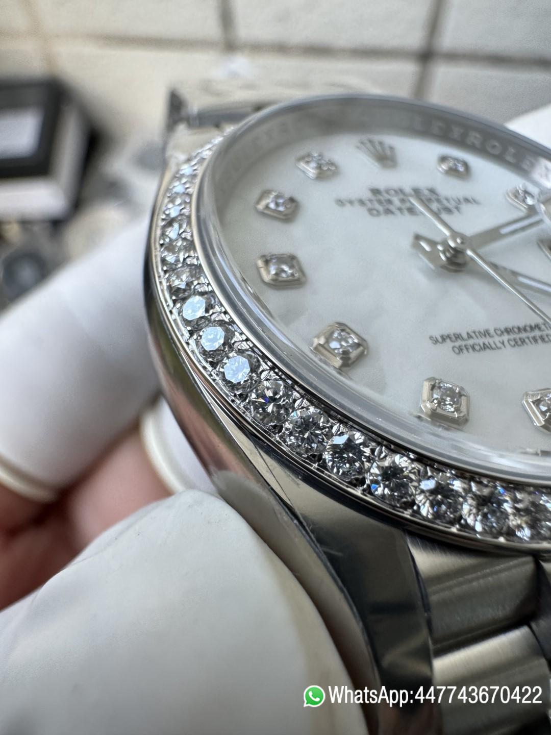 Victory Factory Datejust 36mm M126284RBR 0011 MOP Dial with Diamond Hour Markers Diamonds set Bezel 3235 Movement Jubilee Bracelet 12 Clean Factory Datejust 36mm M126284RBR 0011 MOP Dial with Diamond Hour Markers Diamonds set Bezel 3235 Movement Jubilee Bracelet 12