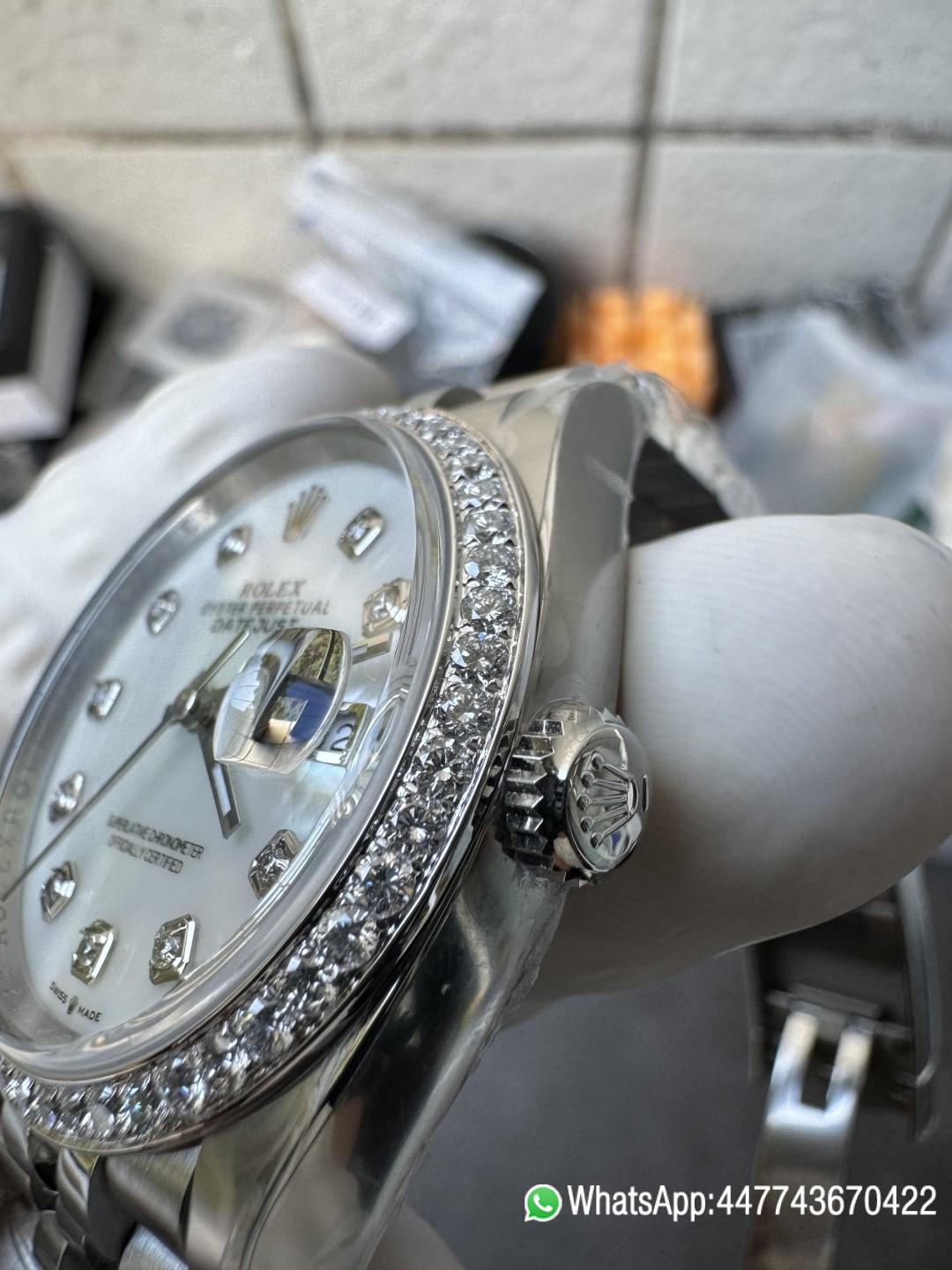 Victory Factory Datejust 36mm M126284RBR 0011 MOP Dial with Diamond Hour Markers Diamonds set Bezel 3235 Movement Jubilee Bracelet 13 Clean Factory Datejust 36mm M126284RBR 0011 MOP Dial with Diamond Hour Markers Diamonds set Bezel 3235 Movement Jubilee Bracelet 13