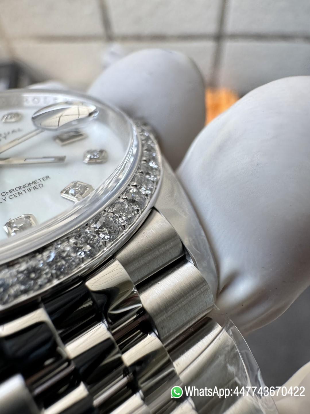 Victory Factory Datejust 36mm M126284RBR 0011 MOP Dial with Diamond Hour Markers Diamonds set Bezel 3235 Movement Jubilee Bracelet 14 Clean Factory Datejust 36mm M126284RBR 0011 MOP Dial with Diamond Hour Markers Diamonds set Bezel 3235 Movement Jubilee Bracelet 14