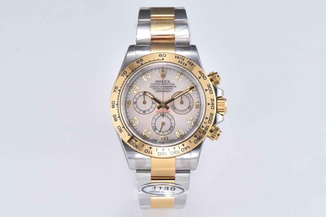 Victory Factory Daytona 116503 White Mother of Pearl Dial Oystersteel and Yellow Gold Material DD4130 Movement 01 Clean Factory Daytona 116503 White Mother of Pearl Dial Oystersteel and Yellow Gold Material DD4130 Movement 01