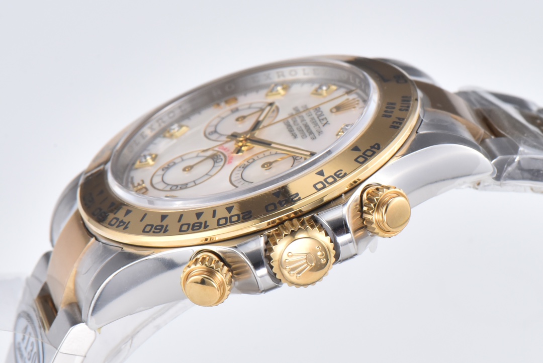 Victory Factory Daytona 116503 White Mother of Pearl Dial Oystersteel and Yellow Gold Material DD4130 Movement 06 Clean Factory Daytona 116503 White Mother of Pearl Dial Oystersteel and Yellow Gold Material DD4130 Movement 06