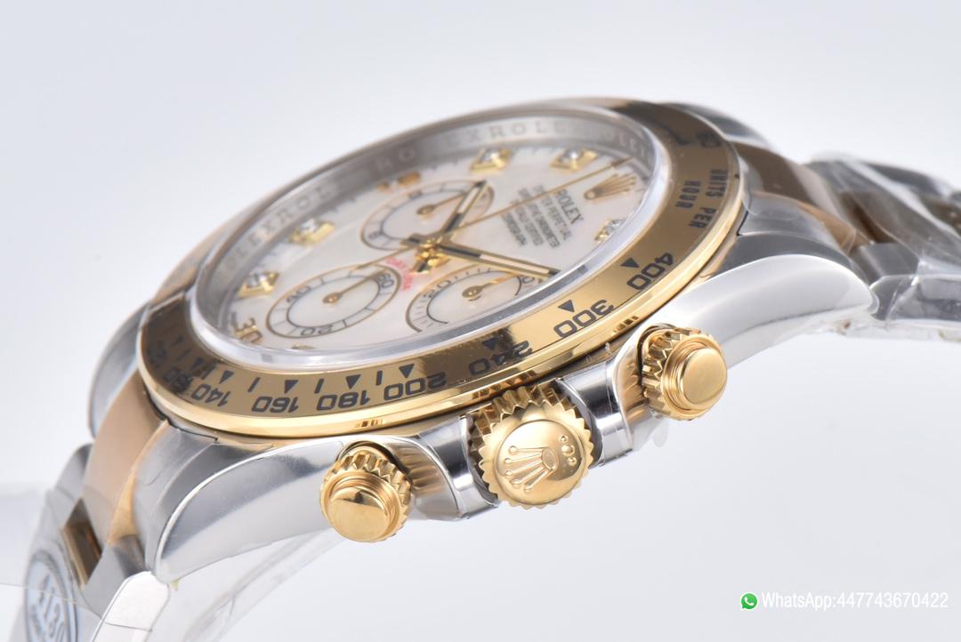 Victory Factory Daytona 116503 White Mother of Pearl Dial Oystersteel and Yellow Gold Material DD4130 Movement 06 Clean Factory Daytona 116503 White Mother of Pearl Dial Oystersteel and Yellow Gold Material DD4130 Movement 06