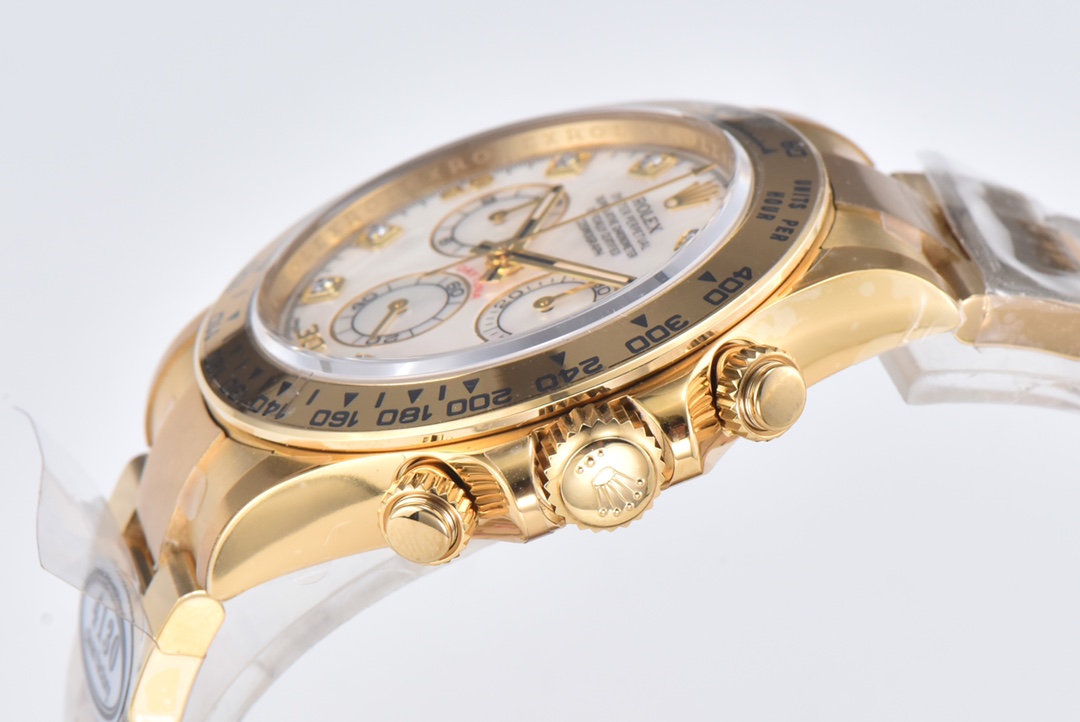Victory Factory Daytona 116508 White Mother of Pearl Dial Yellow Gold Bezel Yellow Gold Bracelet DD4130 Movement 04 Clean Factory Daytona 116508 White Mother of Pearl Dial Yellow Gold Bezel Yellow Gold Bracelet DD4130 Movement 04