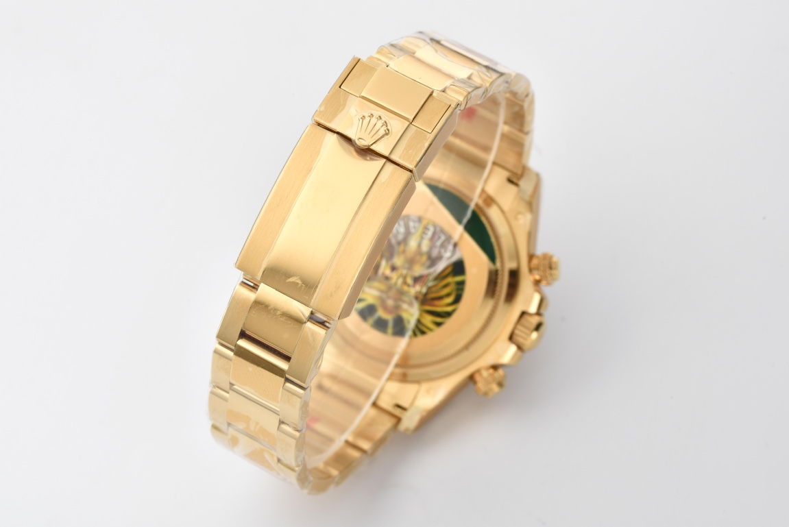 Victory Factory Daytona 126508 Black Dial with Gold Counter Ring Luminous Hour Markers 18K Yellow Gold Plated Band 4131 Movement 09 Clean Factory Daytona 126508 Black Dial with Gold Counter Ring Luminous Hour Markers 18K Yellow Gold Plated Band 4131 Movement 09