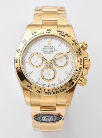 Clean Factory Daytona 126508 White Dial on 18K Yellow Gold Plated Bracelet ShangHai 4131 Movement 000