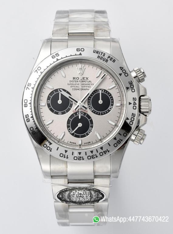 Victory Factory Daytona M126509 0003 White Gold Plated Case Steel and Black Dial White Gold Scale Bezel White Gold Band 4131 Movement 00 Clean Factory Daytona M126509 0003 White Gold Plated Case Steel and Black Dial White Gold Scale Bezel White Gold Band 4131 Movement 00