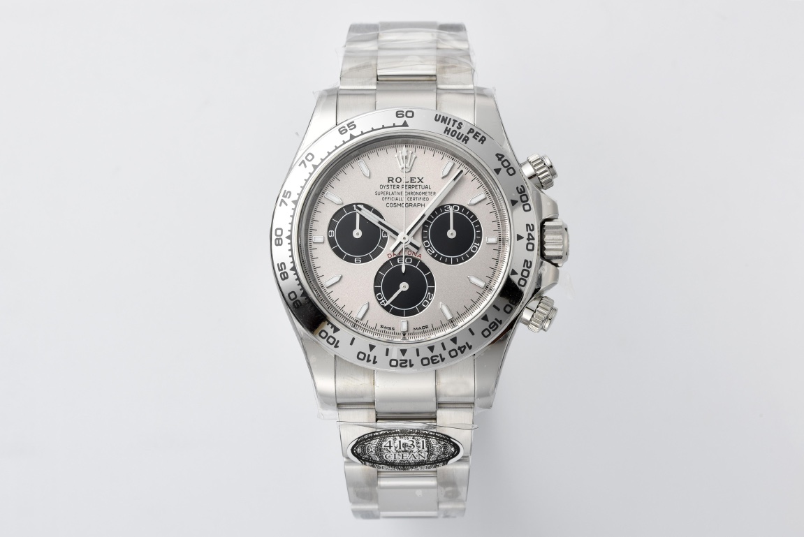 Victory Factory Daytona M126509 0003 White Gold Plated Case Steel and Black Dial White Gold Scale Bezel White Gold Band 4131 Movement 01 Clean Factory Daytona M126509 0003 White Gold Plated Case Steel and Black Dial White Gold Scale Bezel White Gold Band 4131 Movement 01