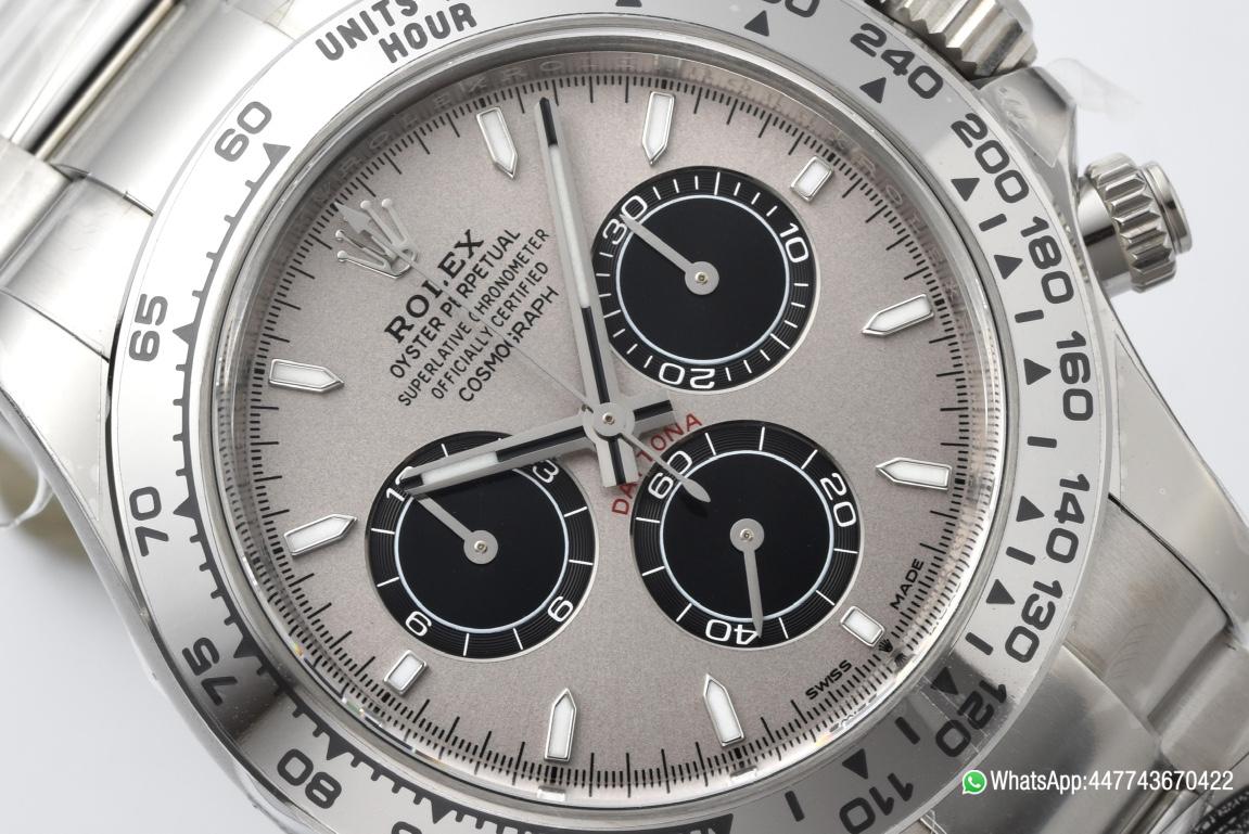 Victory Factory Daytona M126509 0003 White Gold Plated Case Steel and Black Dial White Gold Scale Bezel White Gold Band 4131 Movement 03 Clean Factory Daytona M126509 0003 White Gold Plated Case Steel and Black Dial White Gold Scale Bezel White Gold Band 4131 Movement 03