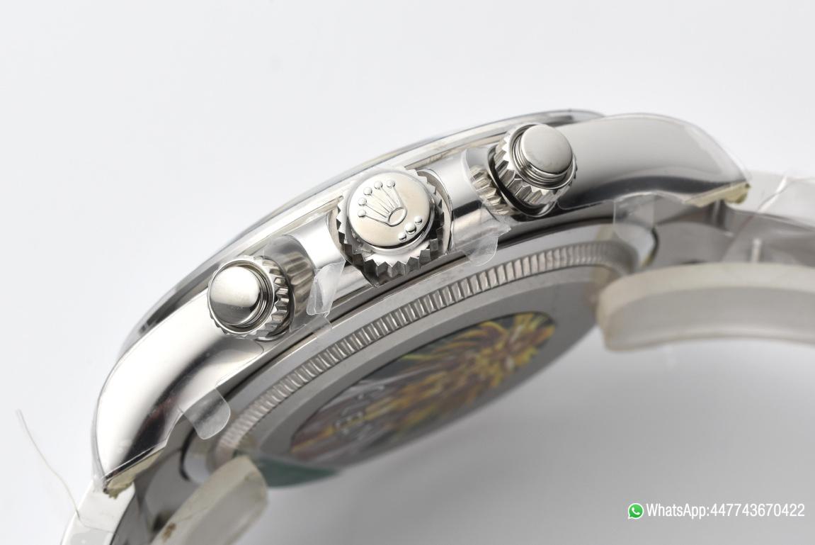 Victory Factory Daytona M126509 0003 White Gold Plated Case Steel and Black Dial White Gold Scale Bezel White Gold Band 4131 Movement 06 Clean Factory Daytona M126509 0003 White Gold Plated Case Steel and Black Dial White Gold Scale Bezel White Gold Band 4131 Movement 06