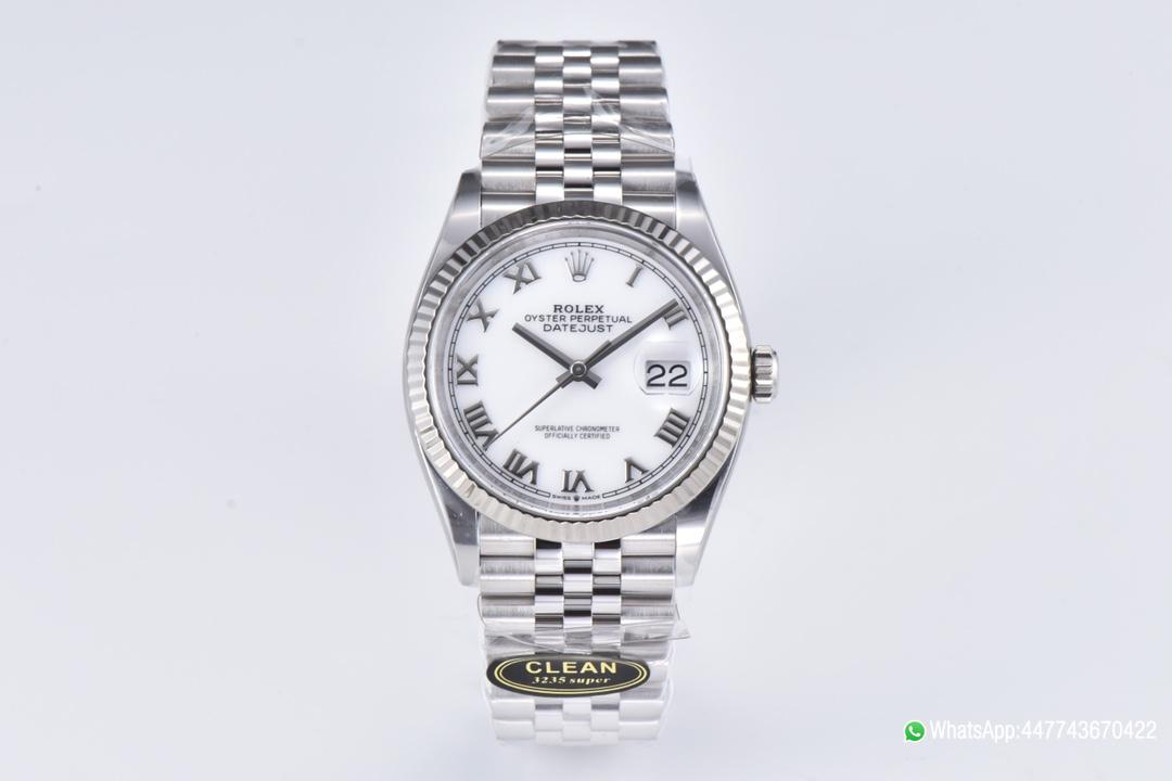 Victory Factory Rolex Datejust 36 White Dial with Roma Hour Markers ShangHai 3235 Movement Jubilee Bracelet 01 Clean Factory Rolex Datejust 36 White Dial with Roma Hour Markers ShangHai 3235 Movement Jubilee Bracelet 01