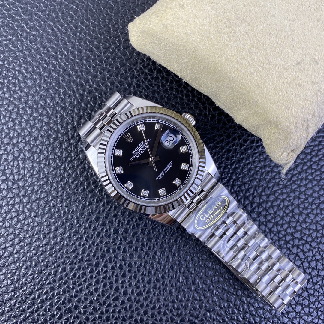 Victory Factory Rolex Datejust M126334 0012 Black Dial Diamond Hour Markers 904L Steel Case Oyster Bracelet ShangHai 3235 Movement 09 Clean Factory Rolex Datejust M126334 0012 Black Dial Diamond Hour Markers 904L Steel Case Oyster Bracelet ShangHai 3235 Movement 09