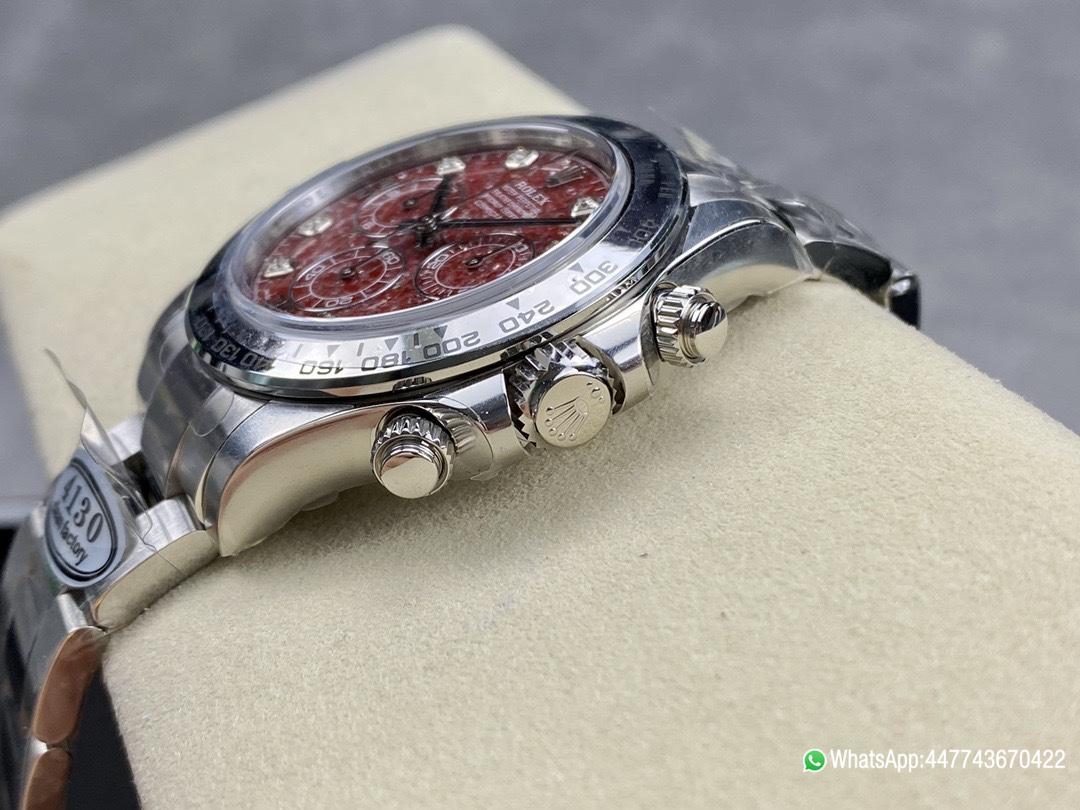 Victory Factory Rolex Daytona 116509 Red Grossular Rubellite Dial Diamonds Index DanDong 4130 SuperClone Movement 07 Clean Factory Rolex Daytona 116509 Red Grossular Rubellite Dial Diamonds Index DanDong 4130 SuperClone Movement 07
