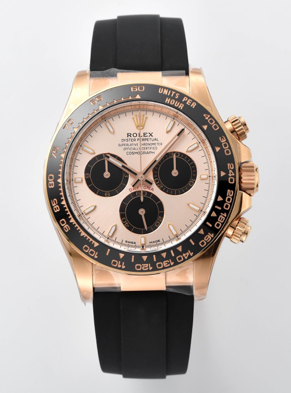Victory Factory Rolex Daytona M26515LN 0006 Rose Gold Case Sundust and Black Dial Black Ceramic Scale Bezel Oysterflex Strap 4131 Movement 00 Clean Factory Rolex Daytona M26515LN 0006 Rose Gold Case Sundust and Black Dial Black Ceramic Scale Bezel Oysterflex Strap 4131 Movement 00