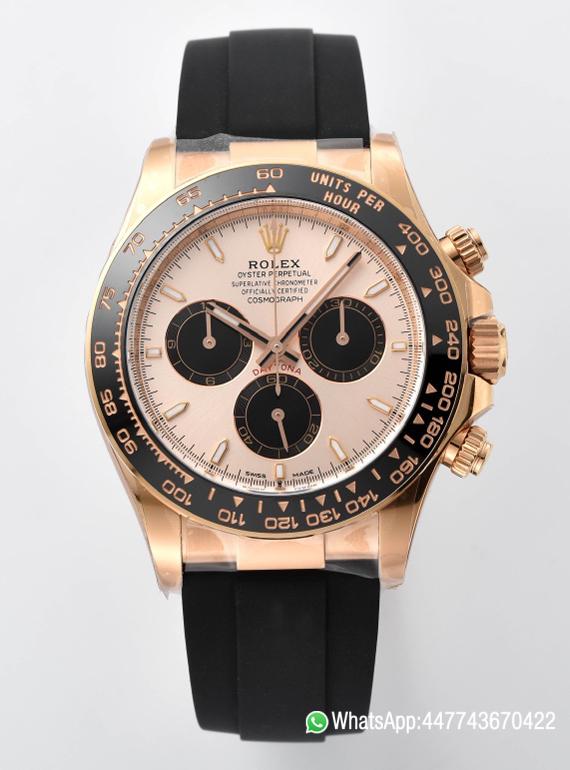 Victory Factory Rolex Daytona M26515LN 0006 Rose Gold Case Sundust and Black Dial Black Ceramic Scale Bezel Oysterflex Strap 4131 Movement 00 Clean Factory Rolex Daytona M26515LN 0006 Rose Gold Case Sundust and Black Dial Black Ceramic Scale Bezel Oysterflex Strap 4131 Movement 00