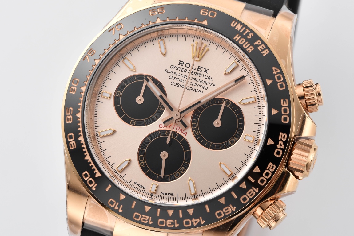 Victory Factory Rolex Daytona M26515LN 0006 Rose Gold Case Sundust and Black Dial Black Ceramic Scale Bezel Oysterflex Strap 4131 Movement 02 Clean Factory Rolex Daytona M26515LN 0006 Rose Gold Case Sundust and Black Dial Black Ceramic Scale Bezel Oysterflex Strap 4131 Movement 02