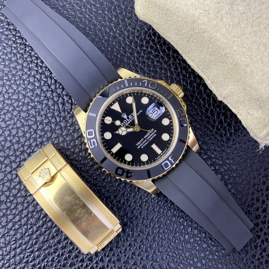 Victory Factory Rolex Yacht Master 42mm 226658 Yellow Gold Case 3D Black Ceramic Bezel Oysterflex Strap SuerClone 3235 Movement 09 Clean Factory Rolex Yacht Master 42mm 226658 Yellow Gold Case 3D Black Ceramic Bezel Oysterflex Strap SuerClone 3235 Movement 09