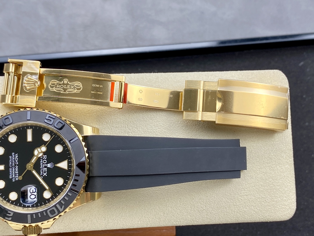 Victory Factory Rolex Yacht Master 42mm 226658 Yellow Gold Case 3D Black Ceramic Bezel Oysterflex Strap SuerClone 3235 Movement 10 Clean Factory Rolex Yacht Master 42mm 226658 Yellow Gold Case 3D Black Ceramic Bezel Oysterflex Strap SuerClone 3235 Movement 10