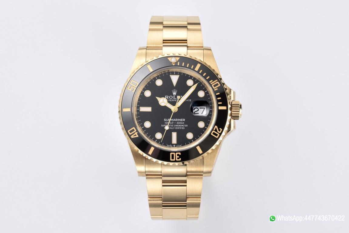 Victory Factory Submariner 126618LN 41mm Black Dial Ceramic Bezel Full Yellow Gold Plated Case Oyster Bracelet SH3235 Movement 01 Clean Factory Submariner 126618LN 41mm Black Dial Ceramic Bezel Full Yellow Gold Plated Case Oyster Bracelet SH3235 Movement 01