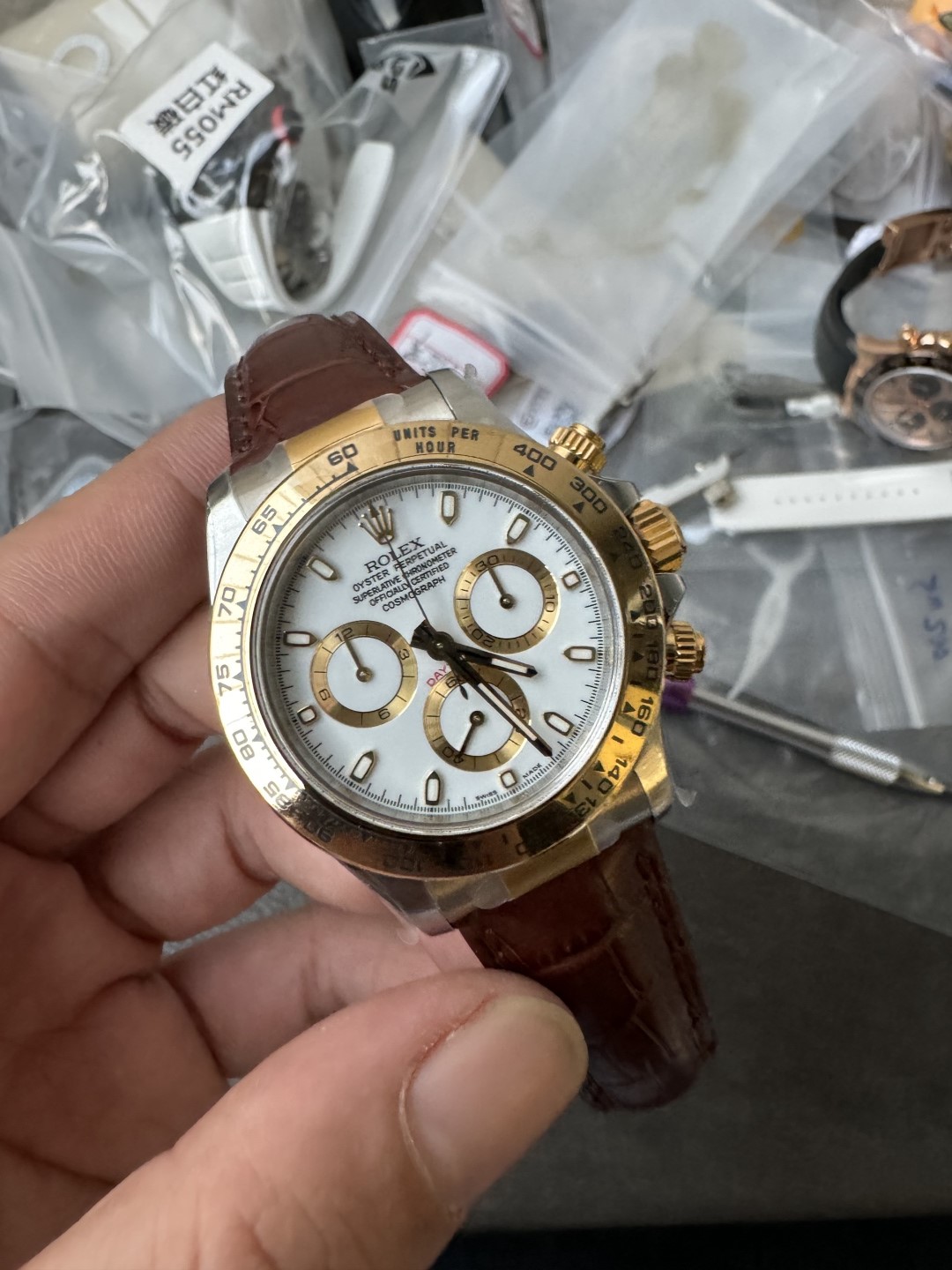 Victory Factory Watch Daytoan 116503 White Dial Yellow Gold Bezel 904L Steel Case Alligator Strap DD4130 Movement 07 Clean Factory Watch Daytoan 116503 White Dial Yellow Gold Bezel 904L Steel Case Alligator Strap DD4130 Movement 07