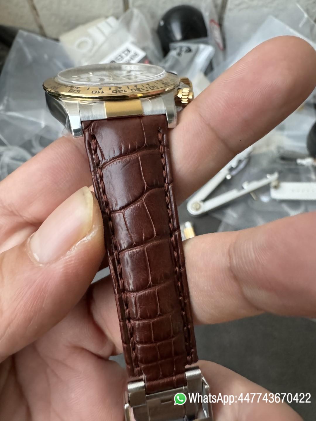 Victory Factory Watch Daytoan 116503 White Dial Yellow Gold Bezel 904L Steel Case Alligator Strap DD4130 Movement 11 Clean Factory Watch Daytoan 116503 White Dial Yellow Gold Bezel 904L Steel Case Alligator Strap DD4130 Movement 11