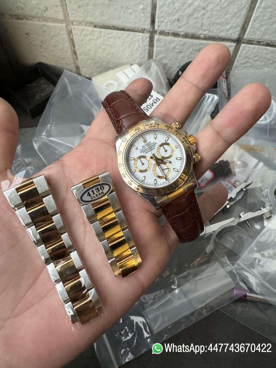 Victory Factory Watch Daytoan 116503 White Dial Yellow Gold Bezel 904L Steel Case Alligator Strap DD4130 Movement 18 Clean Factory Watch Daytoan 116503 White Dial Yellow Gold Bezel 904L Steel Case Alligator Strap DD4130 Movement 18