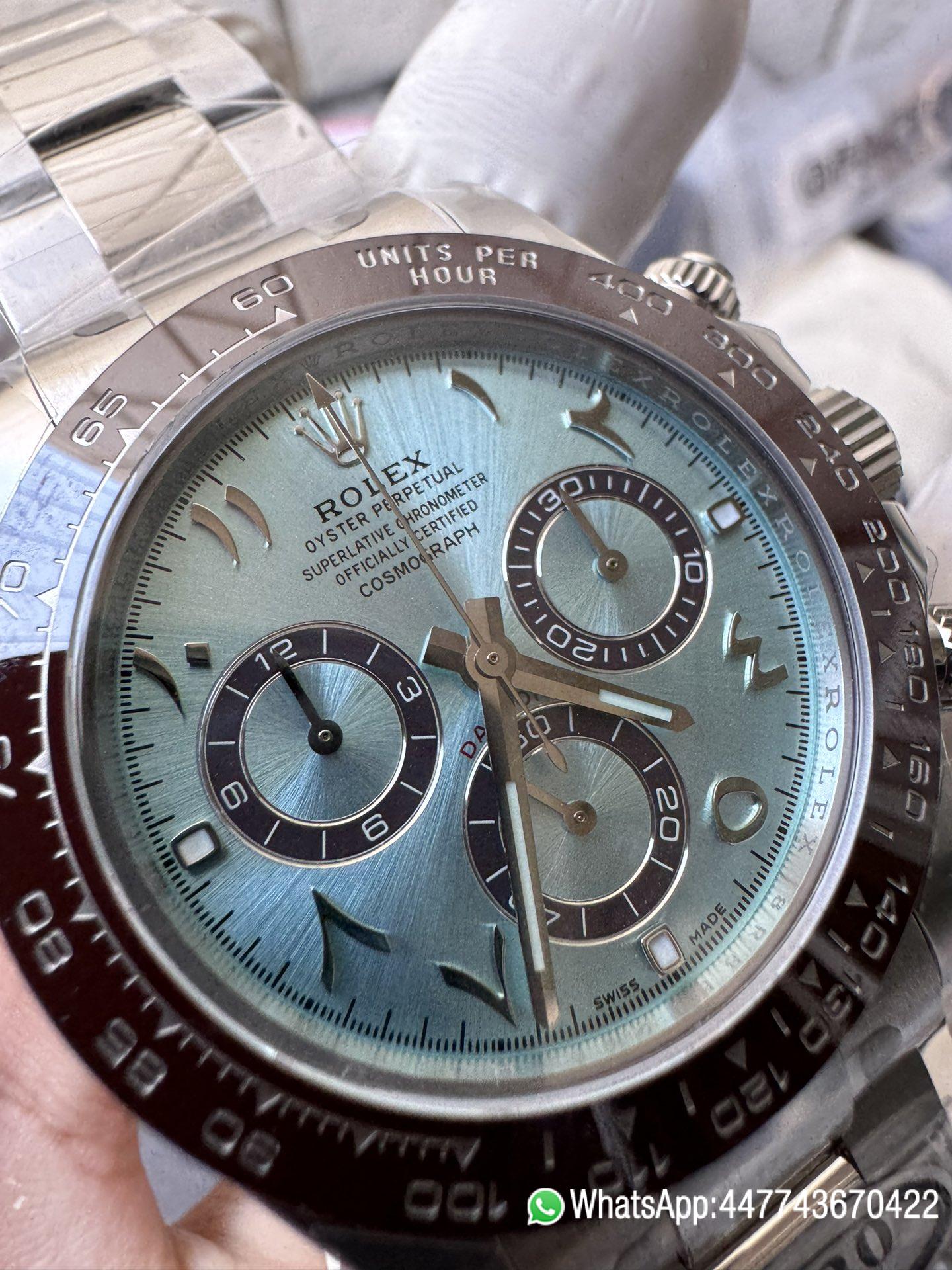 Victory Factory Watch Daytona 116506 Ice Blue Dial Arabic Hour Markers 904L Steel Case Bracelet DD4130 Movement 05 Clean Factory Watch Daytona 116506 Ice Blue Dial Arabic Hour Markers 904L Steel Case Bracelet DD4130 Movement 05