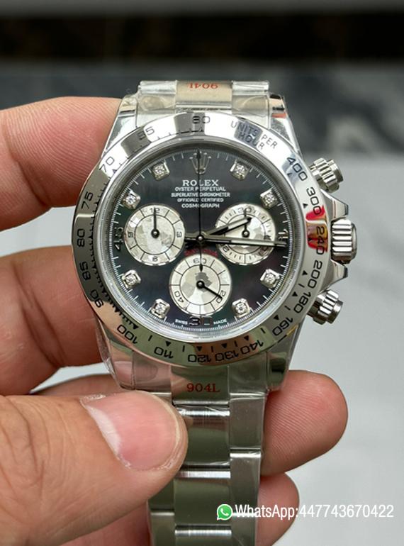 Victory Factory Watch Daytona 116509 Black Mother of Pearl Dial Diamond Hors Markers SuperClone 4130 Movement 000 Clean Factory Watch Daytona 116509 Black Mother of Pearl Dial Diamond Hors Markers SuperClone 4130 Movement 000