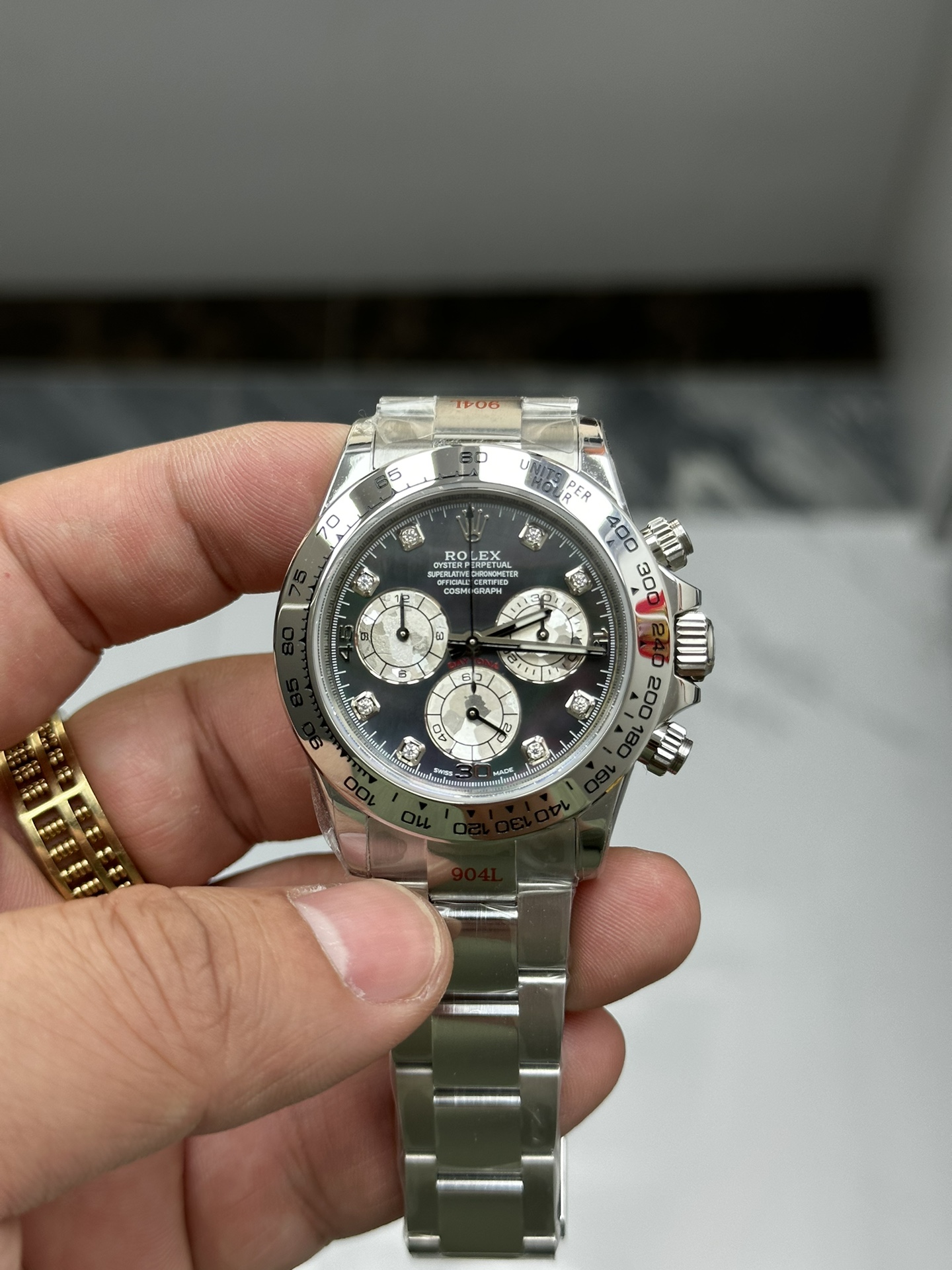 Victory Factory Watch Daytona 116509 Black Mother of Pearl Dial Diamond Hors Markers SuperClone 4130 Movement 01 Clean Factory Watch Daytona 116509 Black Mother of Pearl Dial Diamond Hors Markers SuperClone 4130 Movement 01