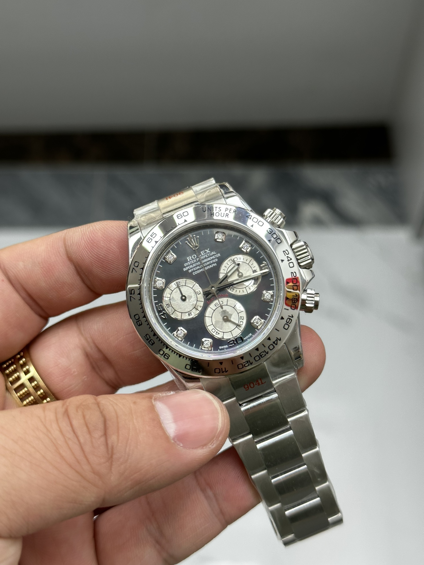 Victory Factory Watch Daytona 116509 Black Mother of Pearl Dial Diamond Hors Markers SuperClone 4130 Movement 02 Clean Factory Watch Daytona 116509 Black Mother of Pearl Dial Diamond Hors Markers SuperClone 4130 Movement 02
