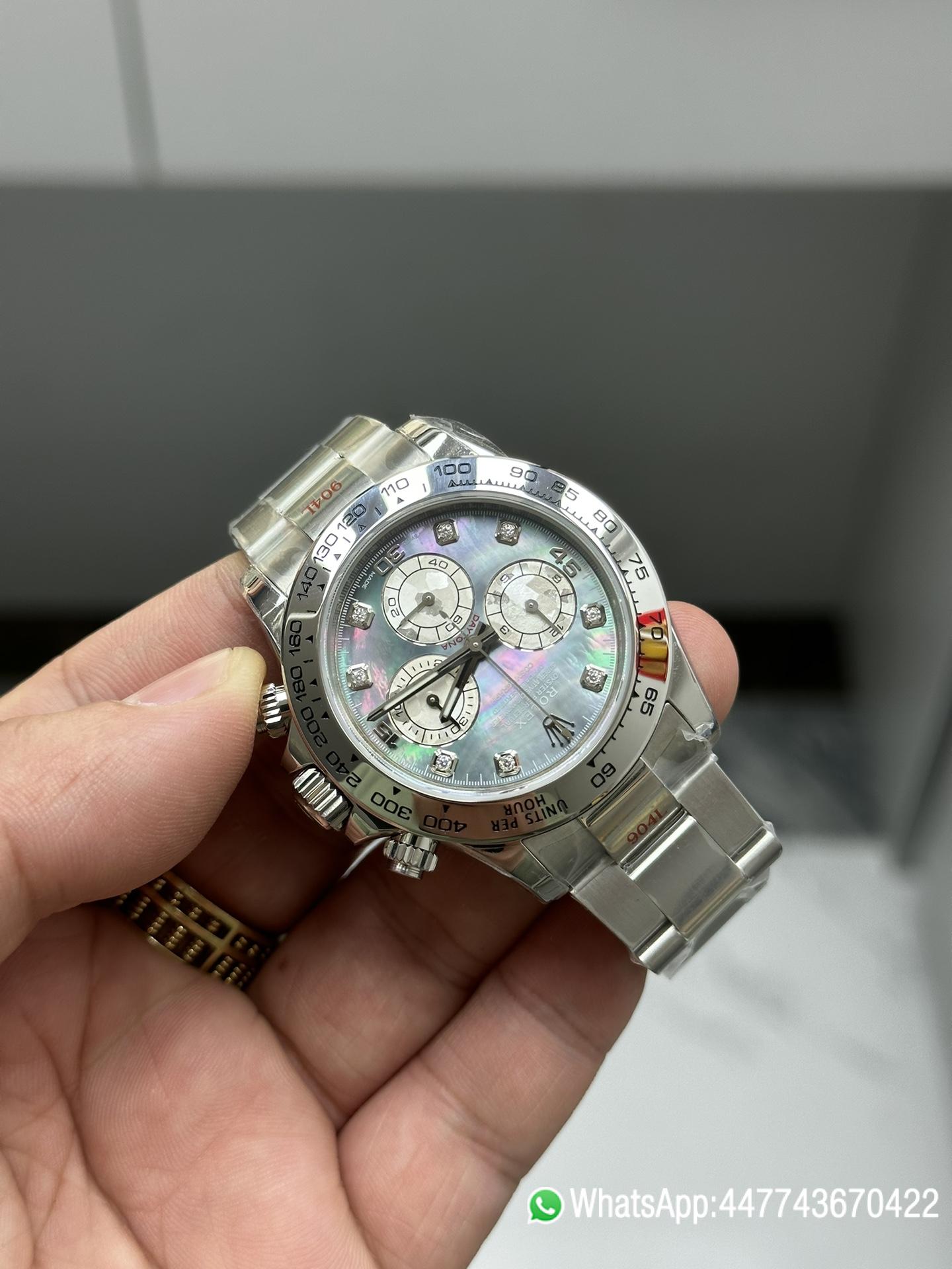 Victory Factory Watch Daytona 116509 Black Mother of Pearl Dial Diamond Hors Markers SuperClone 4130 Movement 06 Clean Factory Watch Daytona 116509 Black Mother of Pearl Dial Diamond Hors Markers SuperClone 4130 Movement 06
