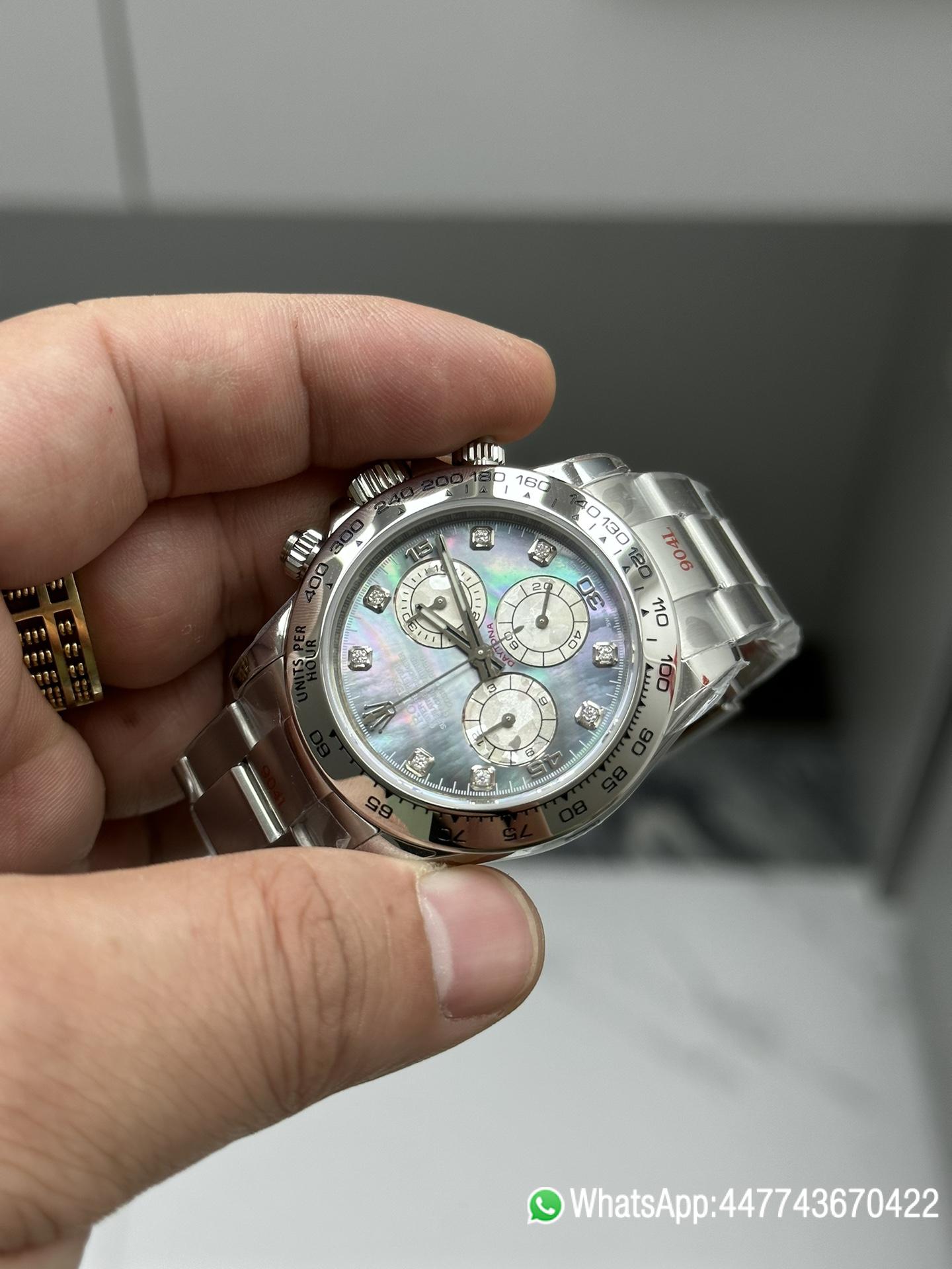 Victory Factory Watch Daytona 116509 Black Mother of Pearl Dial Diamond Hors Markers SuperClone 4130 Movement 07 Clean Factory Watch Daytona 116509 Black Mother of Pearl Dial Diamond Hors Markers SuperClone 4130 Movement 07