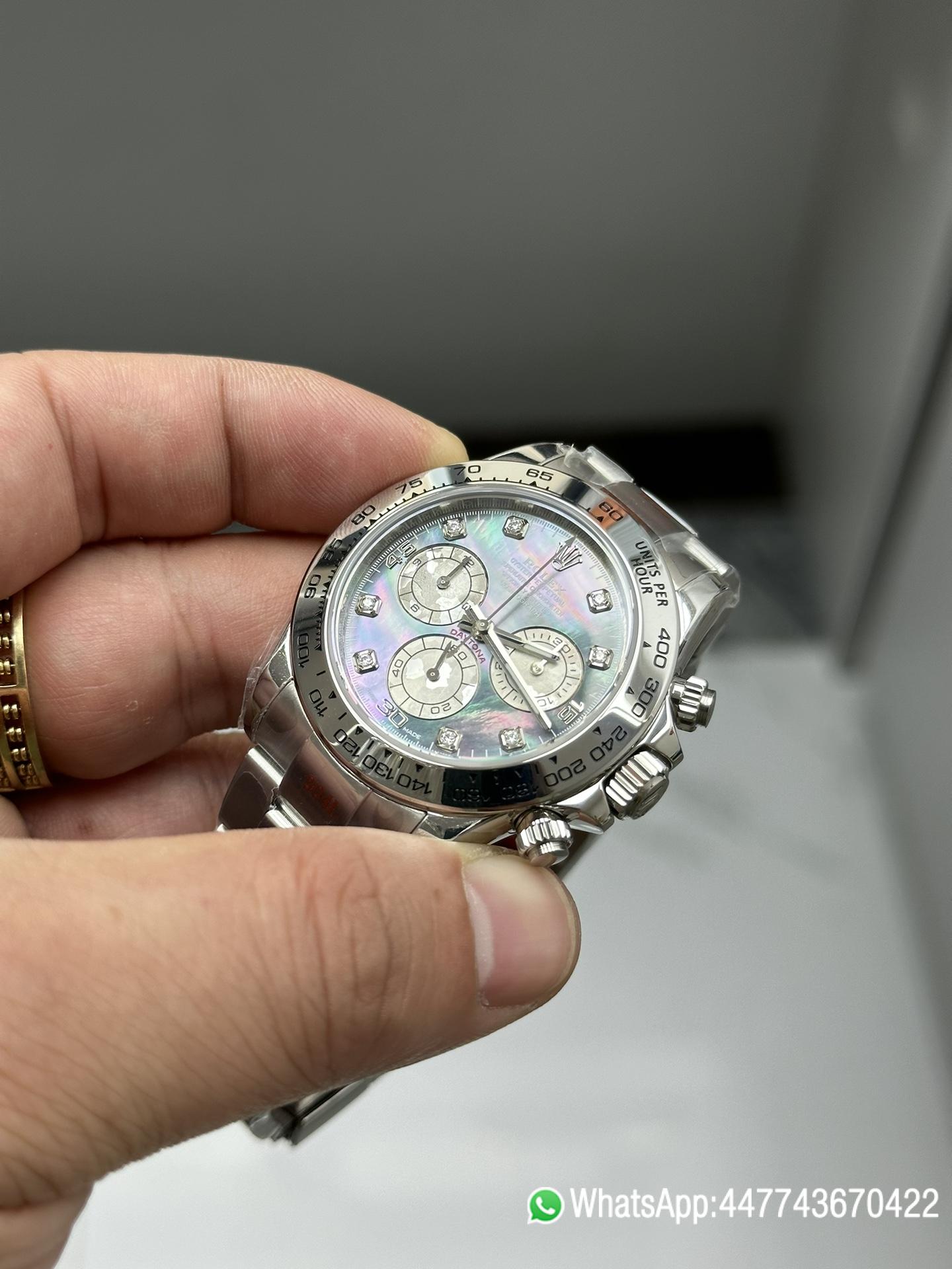 Victory Factory Watch Daytona 116509 Black Mother of Pearl Dial Diamond Hors Markers SuperClone 4130 Movement 08 Clean Factory Watch Daytona 116509 Black Mother of Pearl Dial Diamond Hors Markers SuperClone 4130 Movement 08