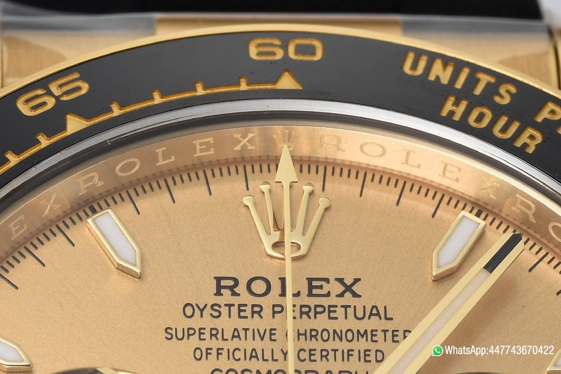 Victory Factory Watch Rolex Daytona 126518 Yellow Gold Case Golden Dial and Black Counter Rings Oysterflex Strap 4131 Movement 04 Clean Factory Watch Rolex Daytona 126518 Yellow Gold Case Golden Dial and Black Counter Rings Oysterflex Strap 4131 Movement 04