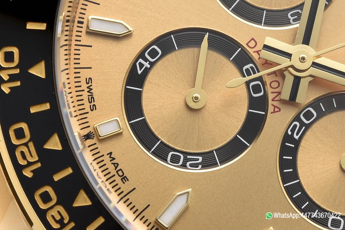 Victory Factory Watch Rolex Daytona 126518 Yellow Gold Case Golden Dial and Black Counter Rings Oysterflex Strap 4131 Movement 06 Clean Factory Watch Rolex Daytona 126518 Yellow Gold Case Golden Dial and Black Counter Rings Oysterflex Strap 4131 Movement 06