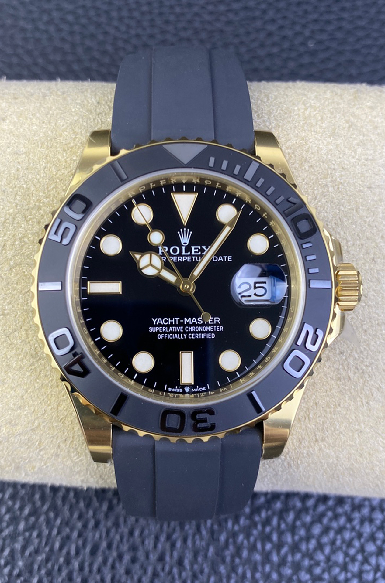 Victory Factory Yacht Master 42mm 226658 Yellow Gold Case 3D Black Ceramic Bezel Oysterflex Strap SuerClone 3235 Movement 000 Clean Factory Yacht Master 42mm 226658 Yellow Gold Case 3D Black Ceramic Bezel Oysterflex Strap SuerClone 3235 Movement 000