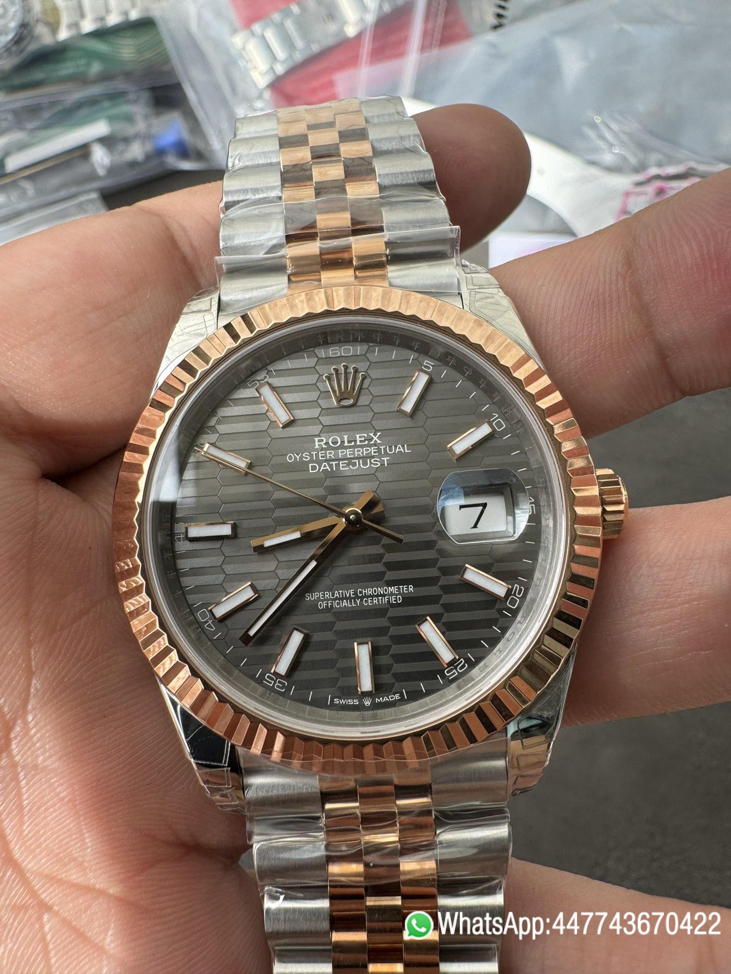Victory Factory Watch Datejust 41 M126331 0020 Grey Fluted Motif Dial Rose Gold and Oyster Steel Bracelet SH3235 Movement 03 Clean Factory Watch Datejust 41 M126331 0020 Grey Fluted Motif Dial Rose Gold and Oyster Steel Bracelet SH3235 Movement 03
