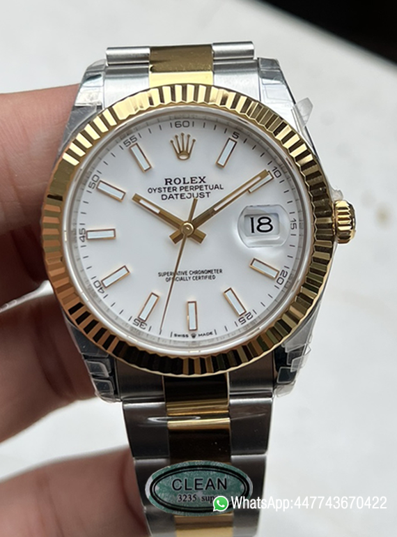 Victory Factory Watch Rolex Datejust 41mm 126333 White Dial Yellow Gold and Oystersteel Bracelet SH3235 Movement 000 1 Clean Factory Watch Rolex Datejust 41mm 126333 White Dial Yellow Gold and Oystersteel Bracelet SH3235 Movement 000 1