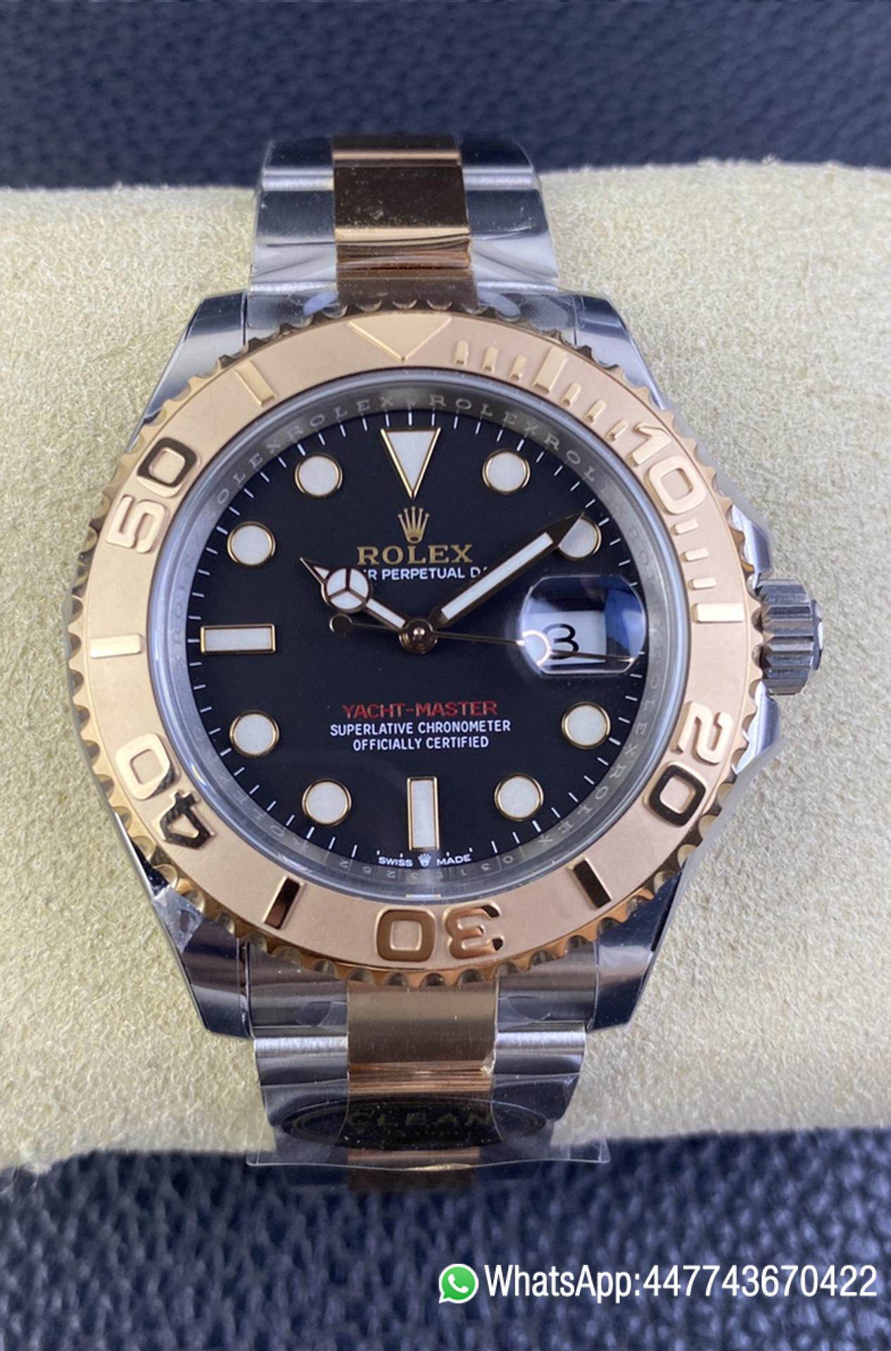 Victory Factory Watch Yacht Master 40 126621 Black Dial Oystersteel and Everose Gold with Oyster Bracelet Super Clone 3235 Movement 000 Clean Factory Watch Yacht Master 40 126621 Black Dial Oystersteel and Everose Gold with Oyster Bracelet Super Clone 3235 Movement 000